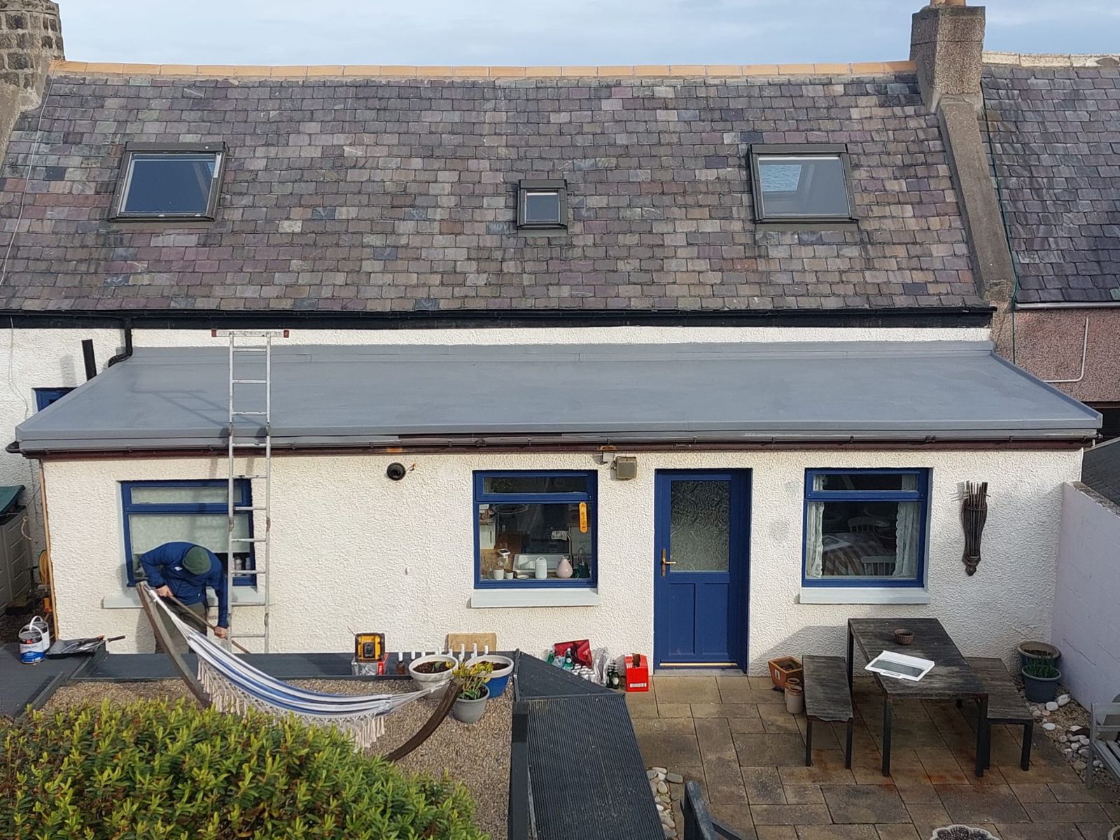 Brick terrace with new windows and doors improved by Valley Home Improvements