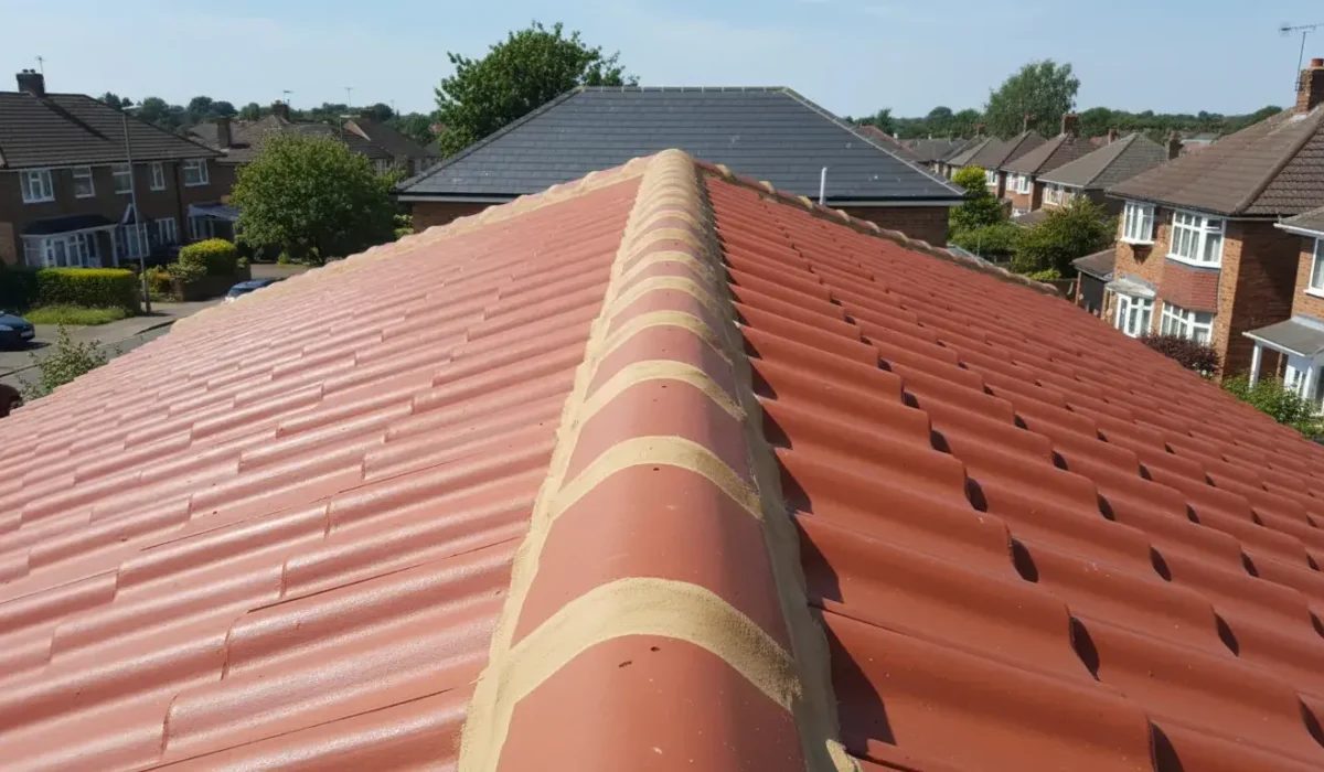 Re-bedded ridge tiles finished by Valley Home Improvements in Wrexham